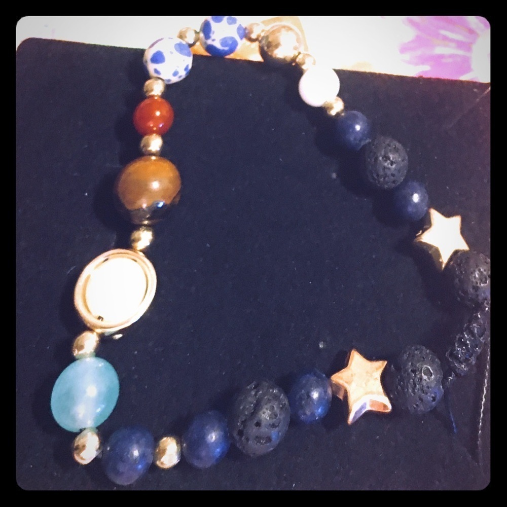 10 Planet & Solar System Natural Stone Bracelet